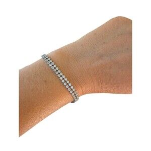 Vintage Double Rhinestone Strand Bracelet